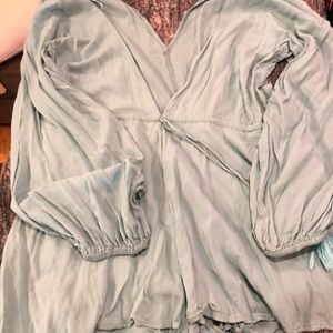 Teal romper with front tie